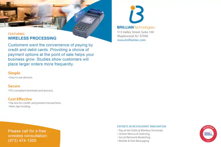 Brillian "Wireless Payment Processing" Postcard Mailer Back