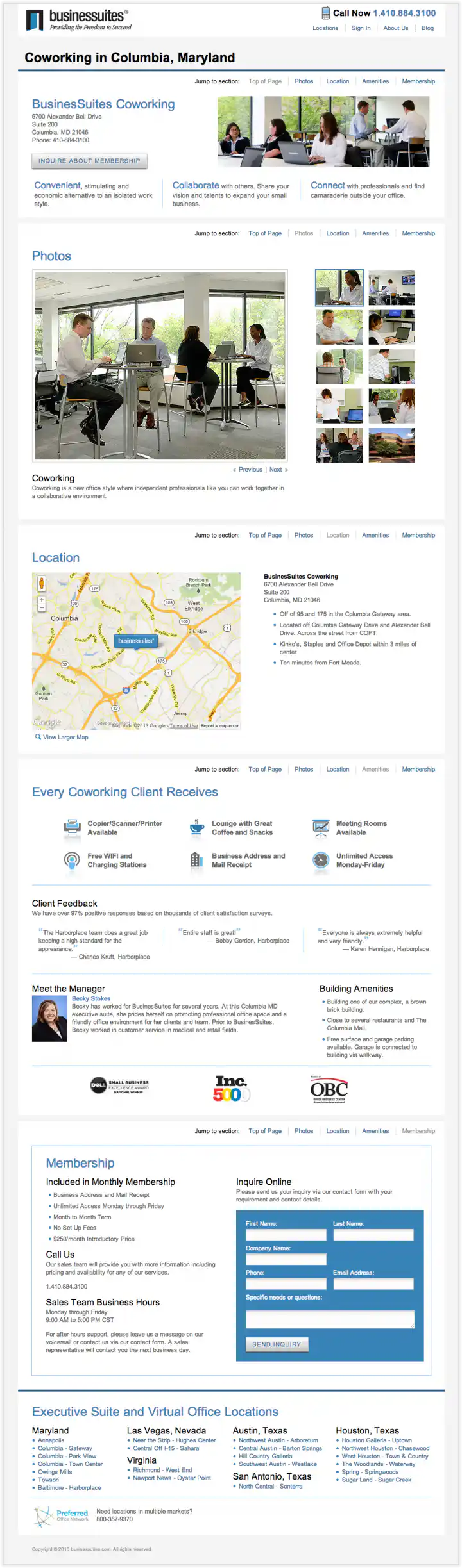 BusinesSuites Coworking Example Page 2