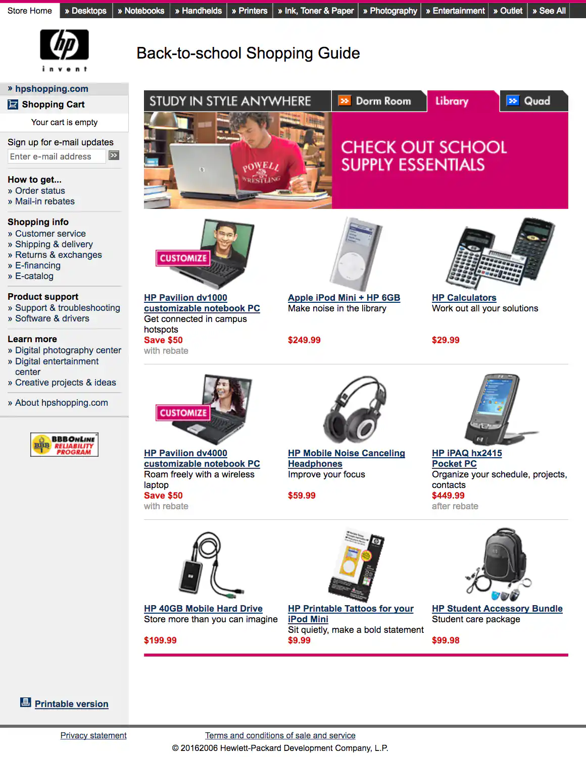 HPShopping.com Back-to-School Shopping Guide - Study Anywhere: Library
