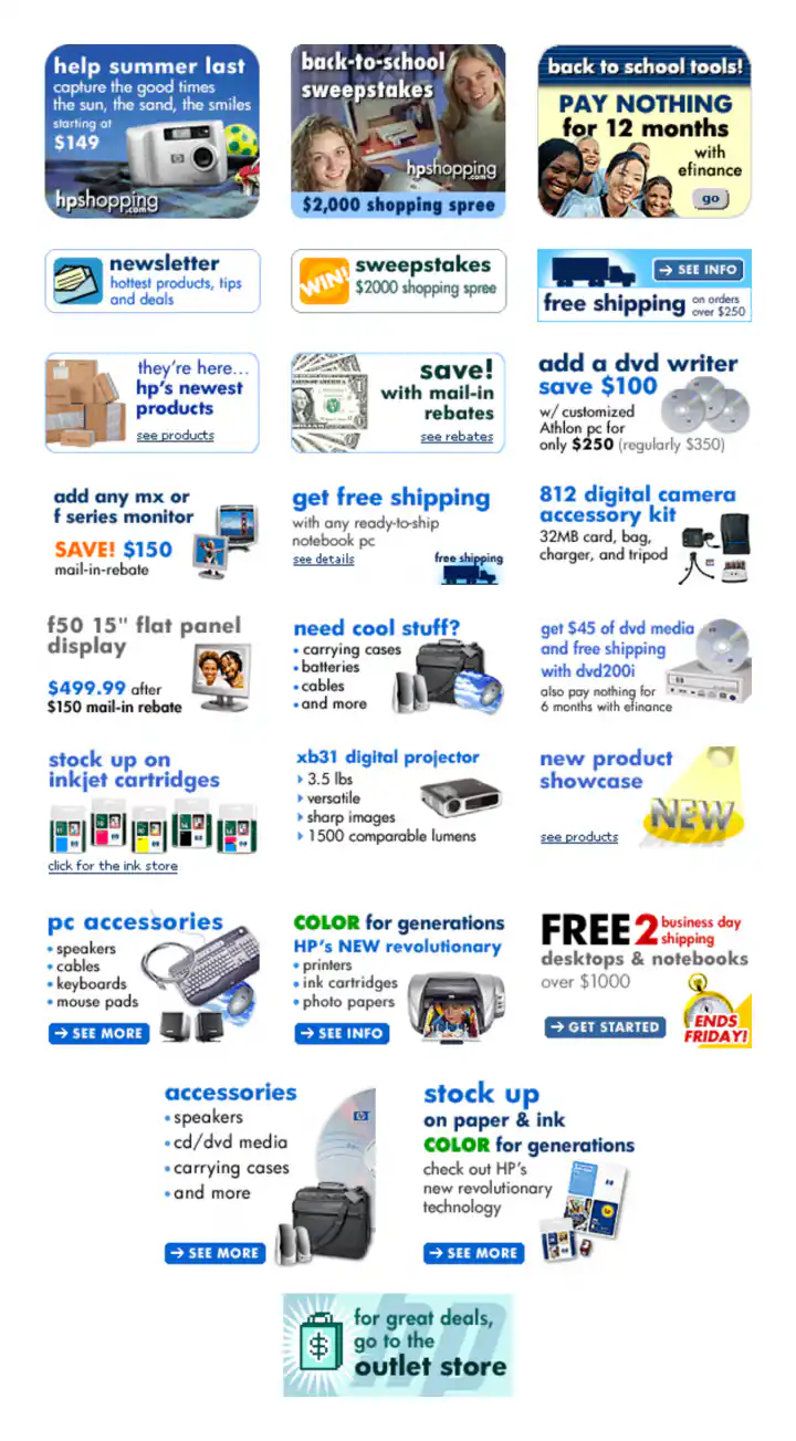 HP Various Onsite Product Promotion Graphics