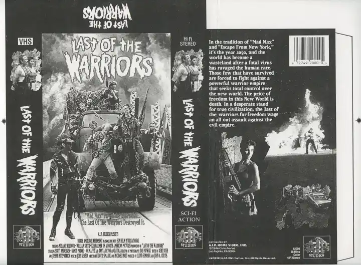 Last Of The Warriors VHS Jacket Design