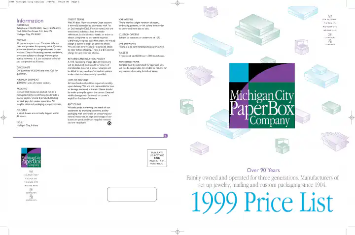 Michigan City Paper Box Company Catalog - Spread 1