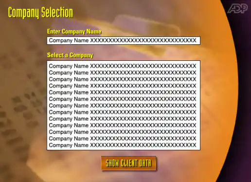 Company Selection Screen