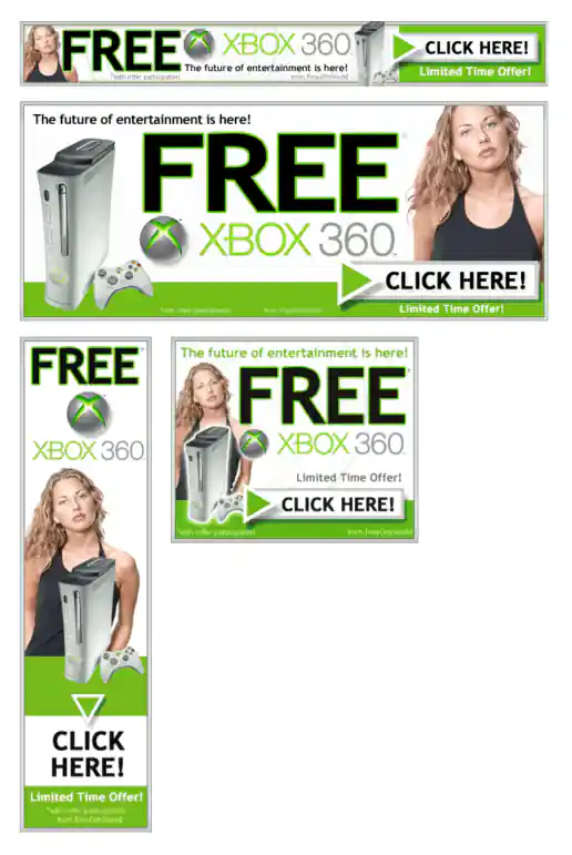 Adteractive Free XBox 360 Campaign Banner Ads
