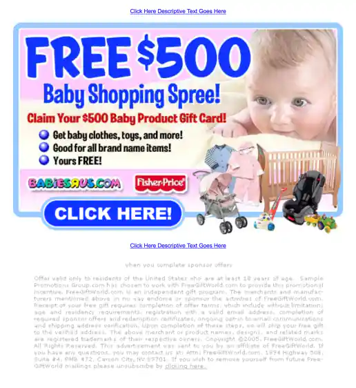 Adteractive “Free $500 Baby Shopping Spree!” Campaign