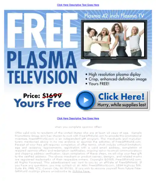 Adteractive “Free 42 Inch Panasonic Plasma Television” Campaign