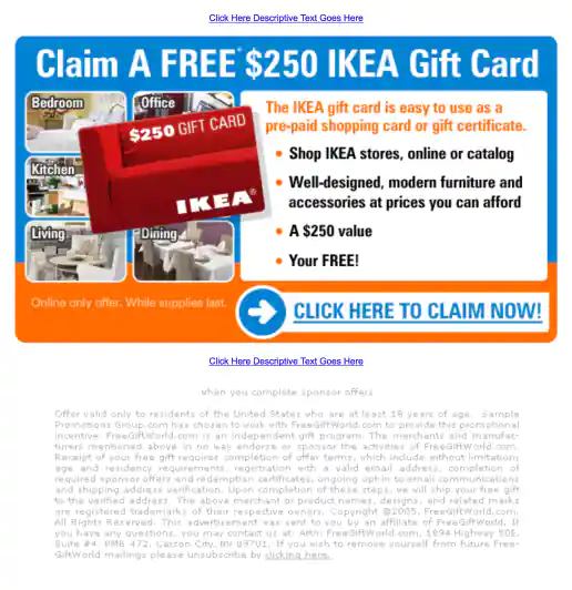 Adteractive “Claim A Free $250 IKEA Gift Card” Campaign