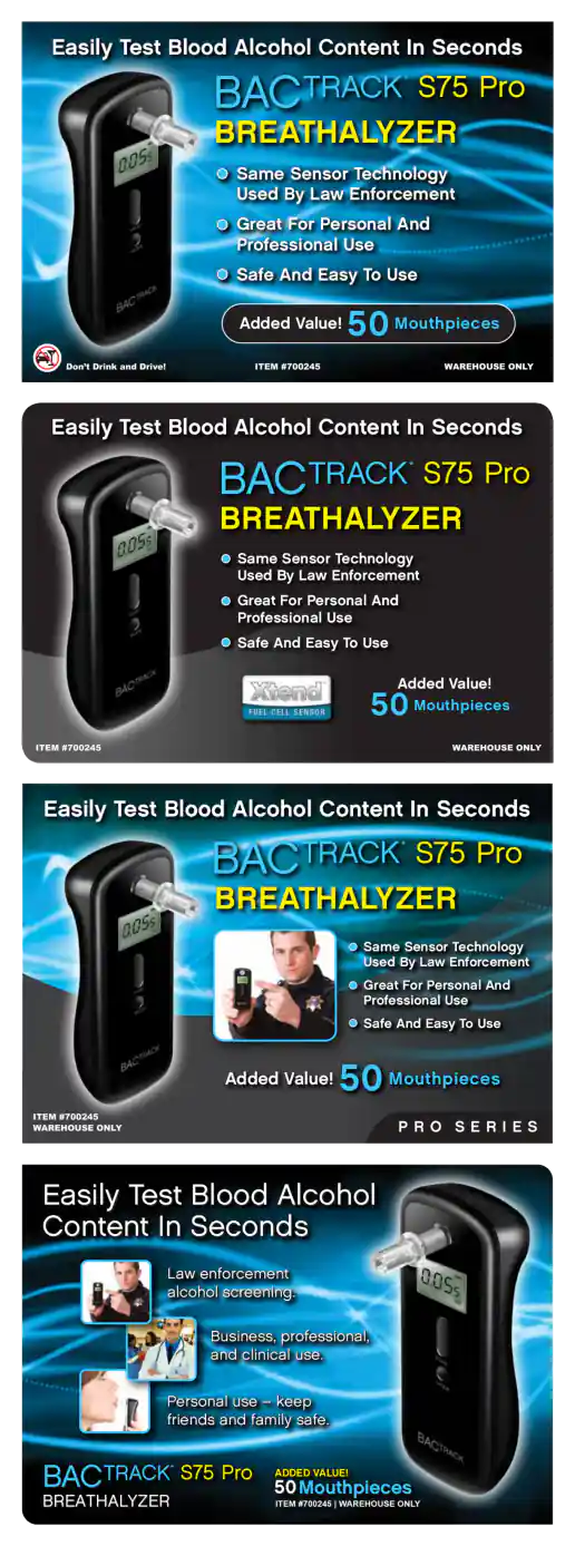 BACtrack Select S75 Pro Costco Half Page Ad Variations