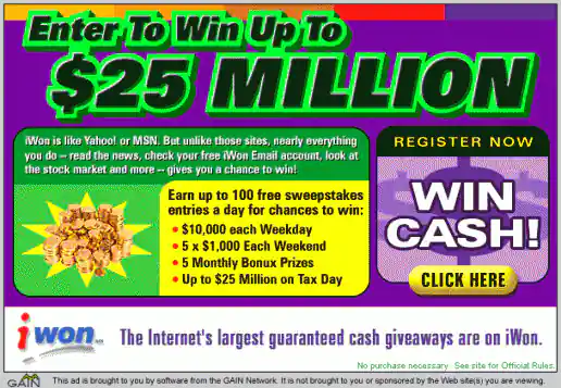 iWon “Win Cash” Ad Campaign project image