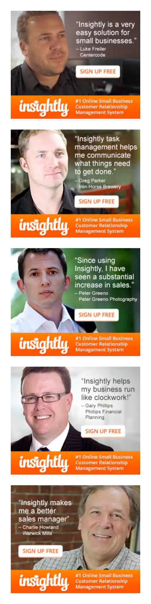Insightly Customer Testimonial Banner Ads project image