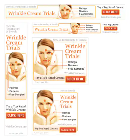 Wrinkle Cream Banner Ads