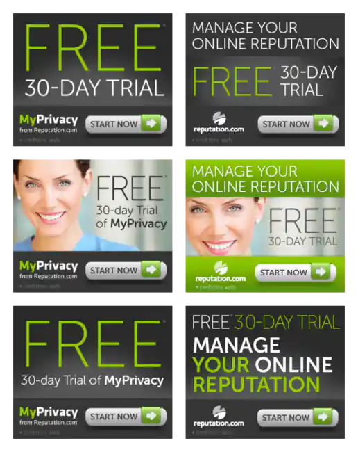 Reputation.com Free 30-Day Trial Offer Banners