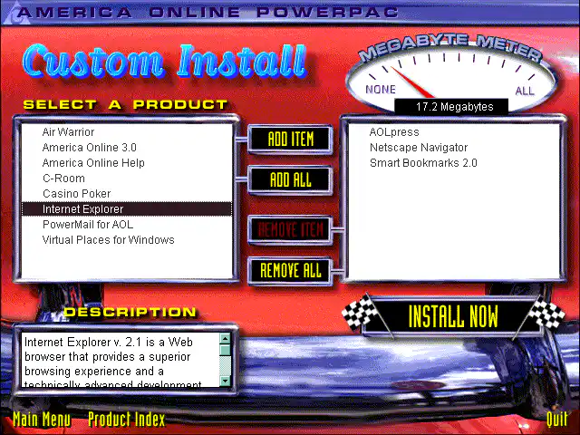 Custom Install Screen