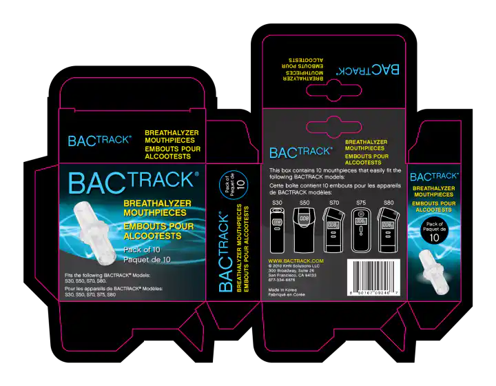 BACtrack 10 Piece Breathalyzer Mouthpiece International Packaging