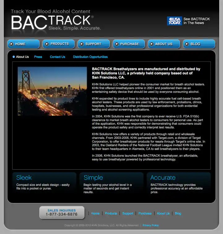 BACtrack Breathalyzers About Us Page
