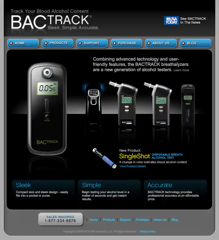 BACtrack Breathalyzers Homepage