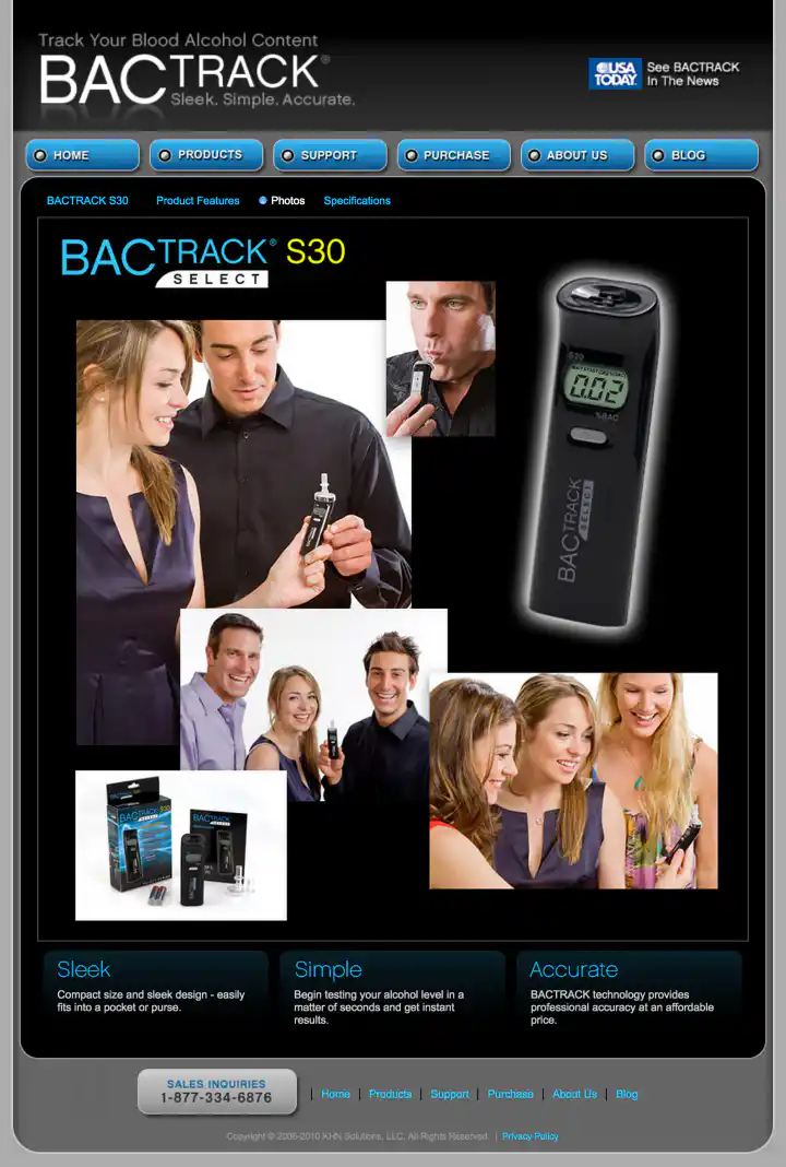BACtrack Breathalyzers S30 Product Photos Page