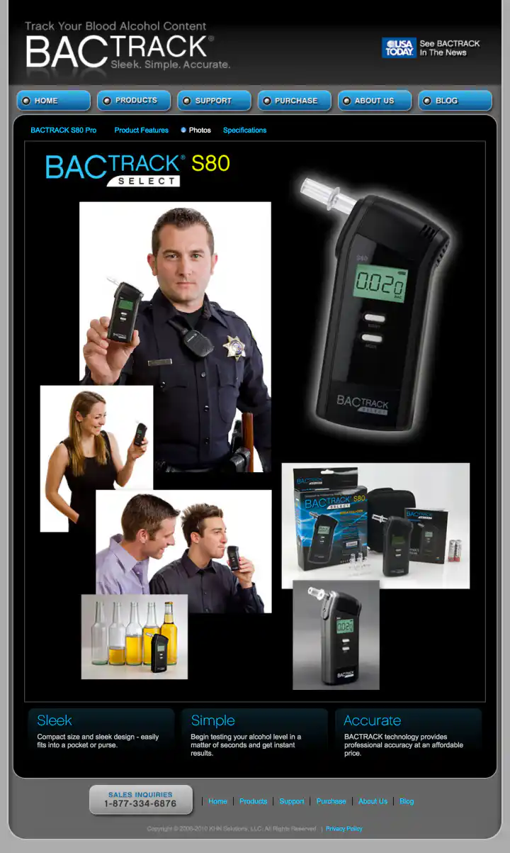 BACtrack Breathalyzers S80 Product Photos Page