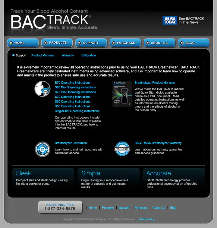 BACtrack Breathalyzers Support Page