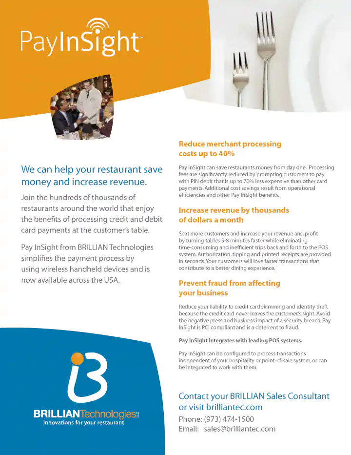 Brillian PayInsight™ "Pay At The Table" Brochure