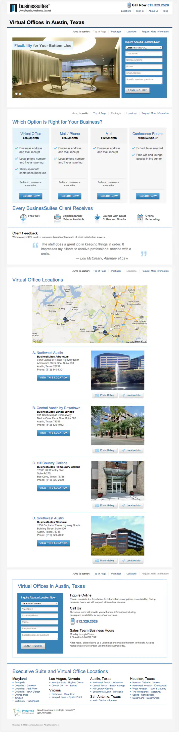 BusinesSuites Virtual Offices Page - version 1