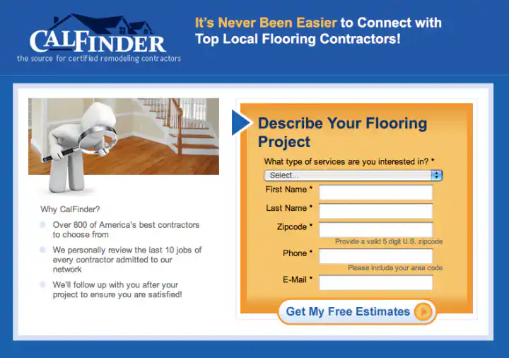 Flooring Contractors Landing Page Design