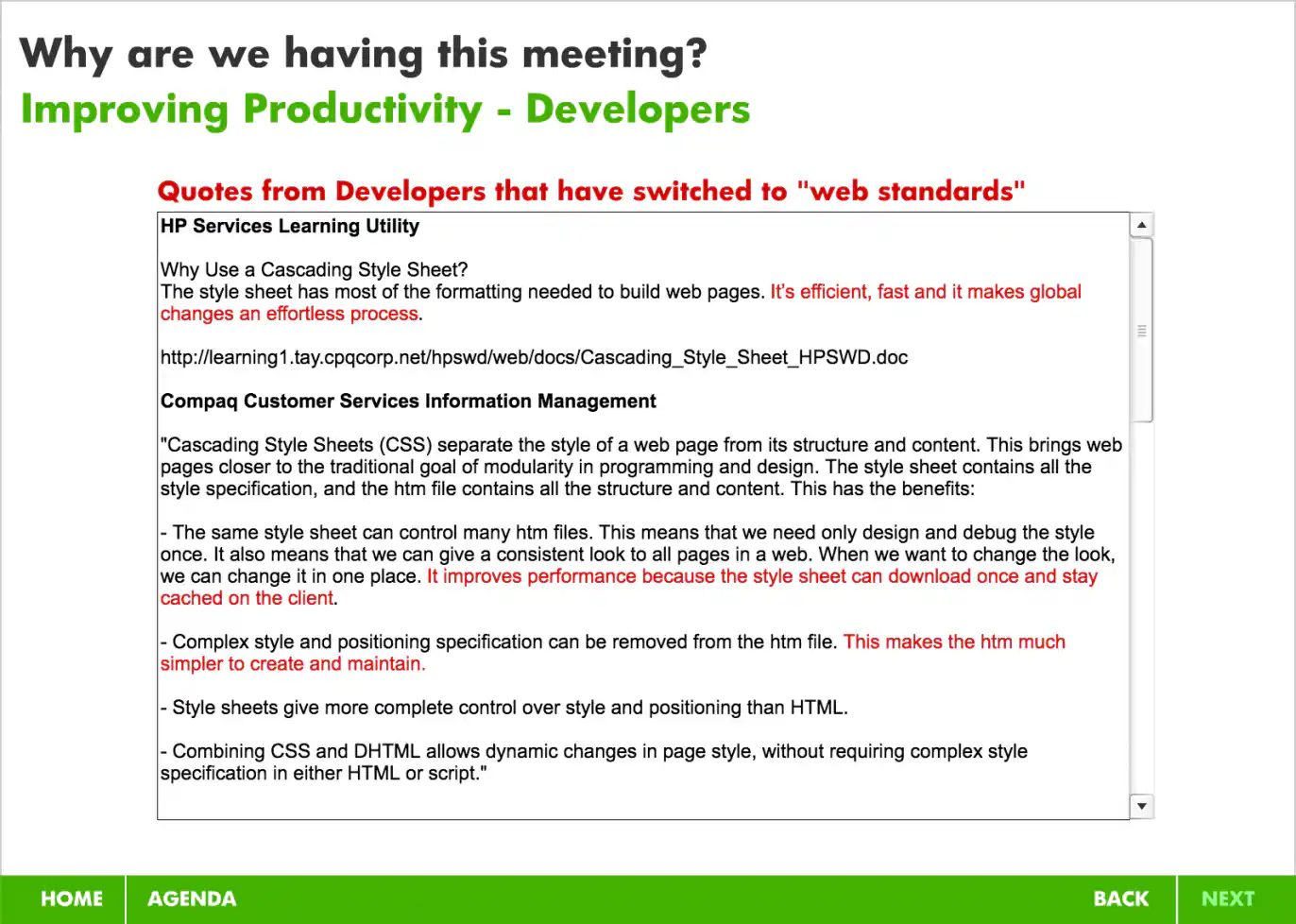 Slide 14: Quotes From Developers That Have Switched To Web Standards 1