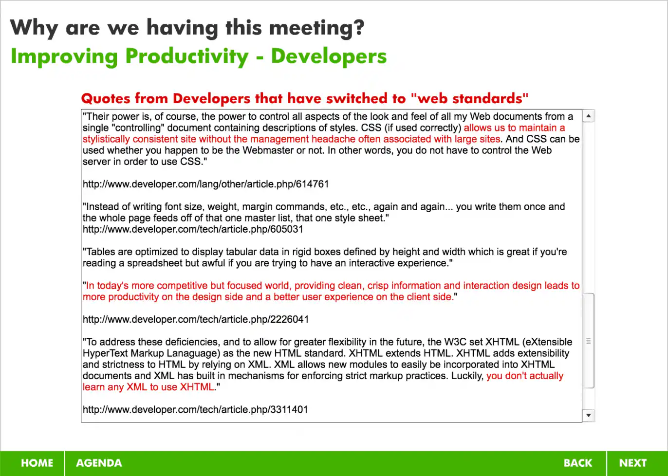 Slide 15: Quotes From Developers That Have Switched To Web Standards 2