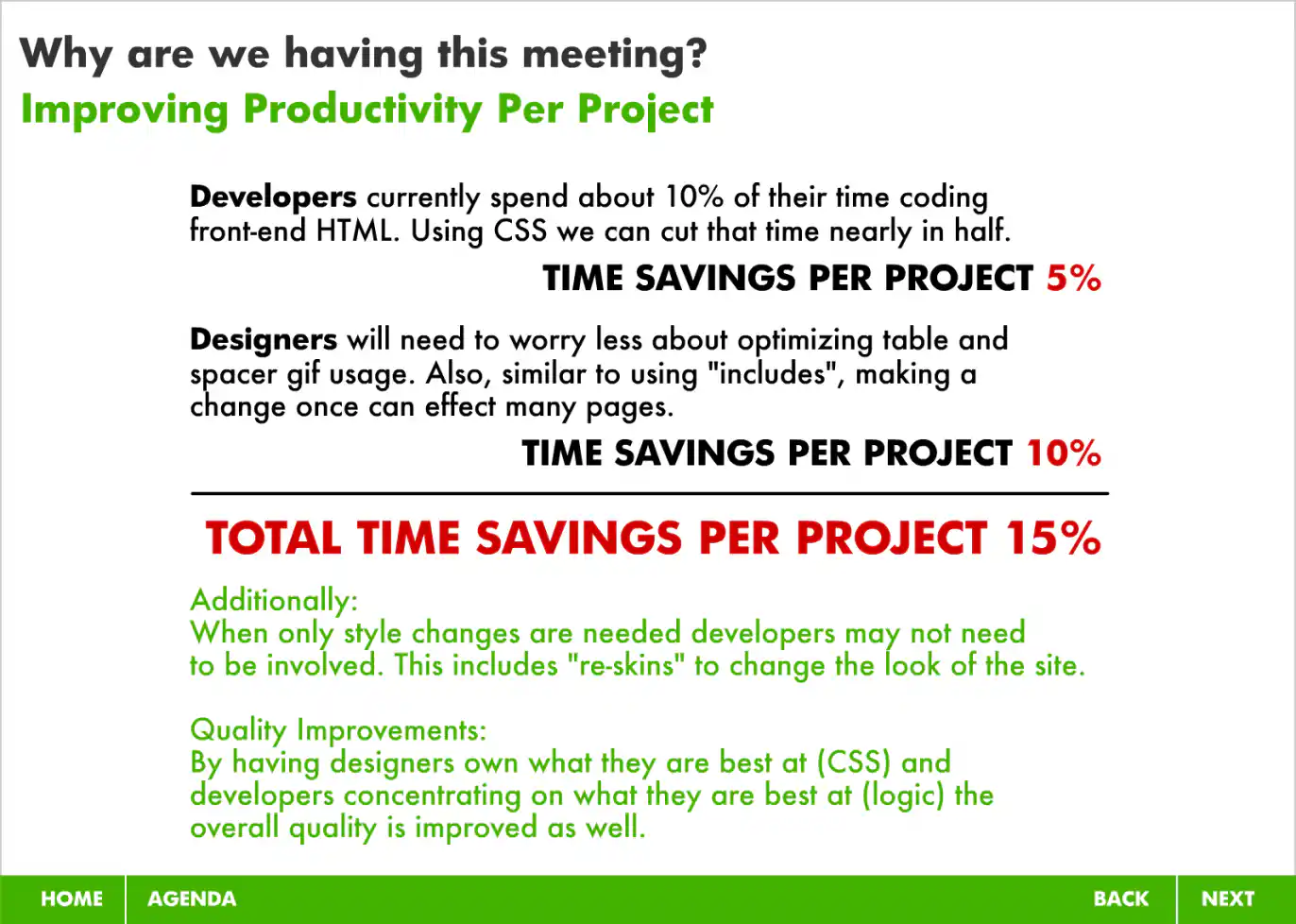 Slide 16: Improving Productivity Per Project By Saving Developers Time and Designers Time Spent