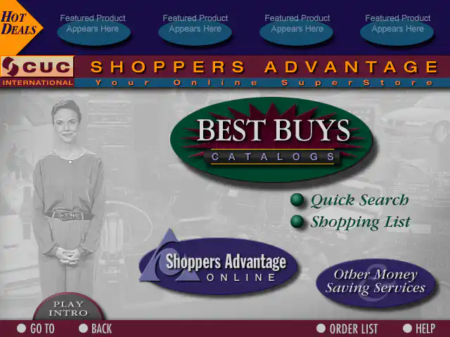 CUC Best Buys Online SuperStore CD-ROM Interface 001 Home Screen
