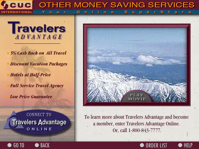 Travelers Advantage Screen Design