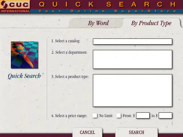 Search By Product Type Screen Design