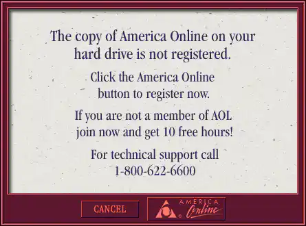 Register For AOL Modal Overlay