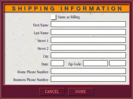 Shipping Info Modal Overlay