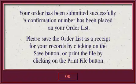 Order Submitted Modal Overlay
