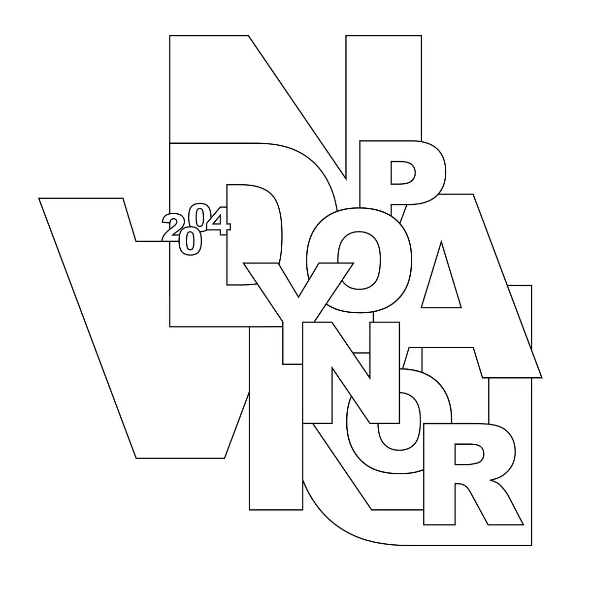 Dan Poynor Typographic Illustration 2004 Black and White