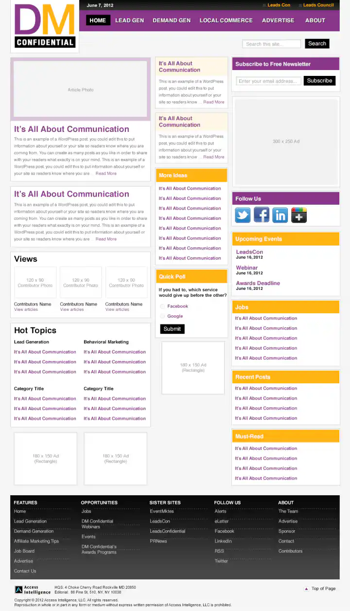 Direct Marketing Confidential - Alternate Homepage Visual Design 02