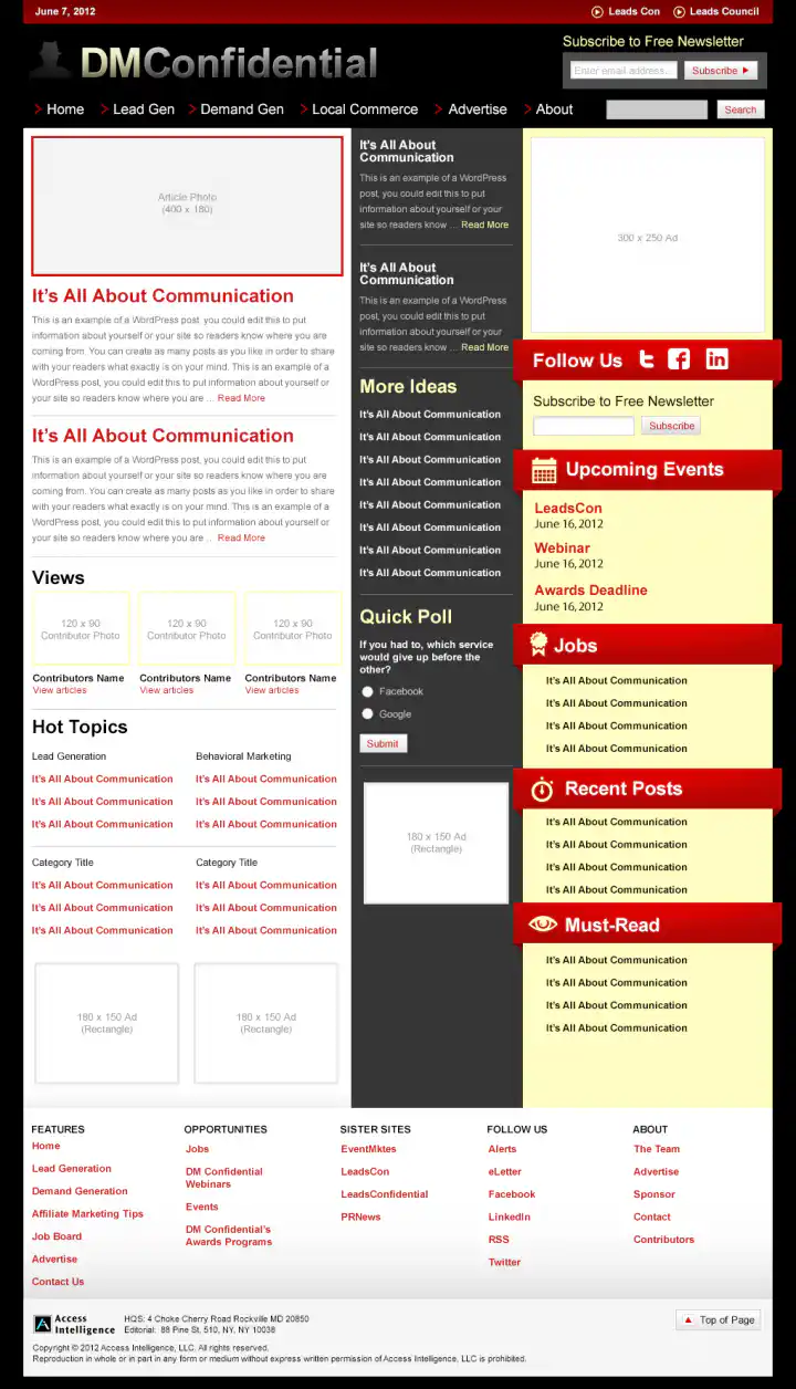 Direct Marketing Confidential - Alternate Homepage Visual Design 03