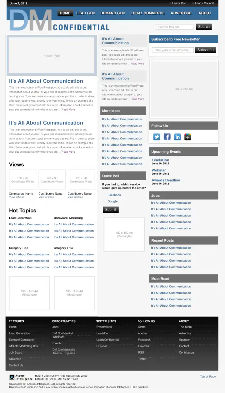Direct Marketing Confidential - Alternate Homepage Visual Design 04