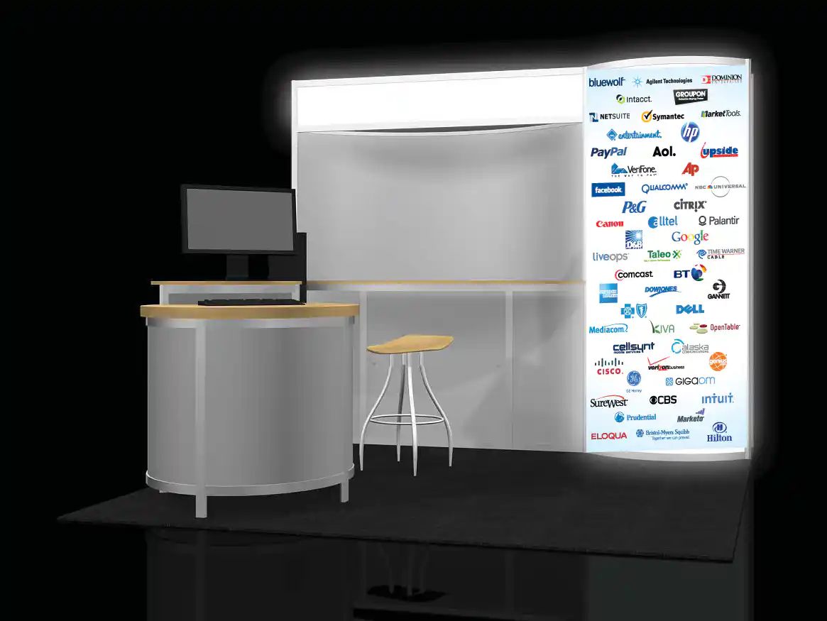 mockup of conference booth panel graphic