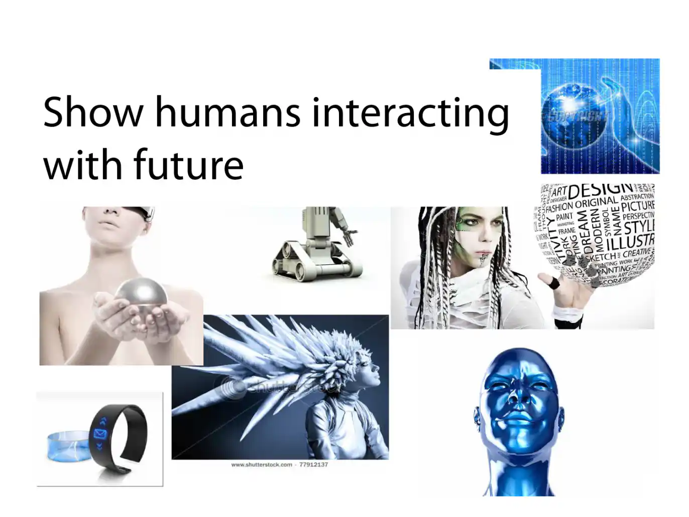image showing humans interactign with futuristic interfaces