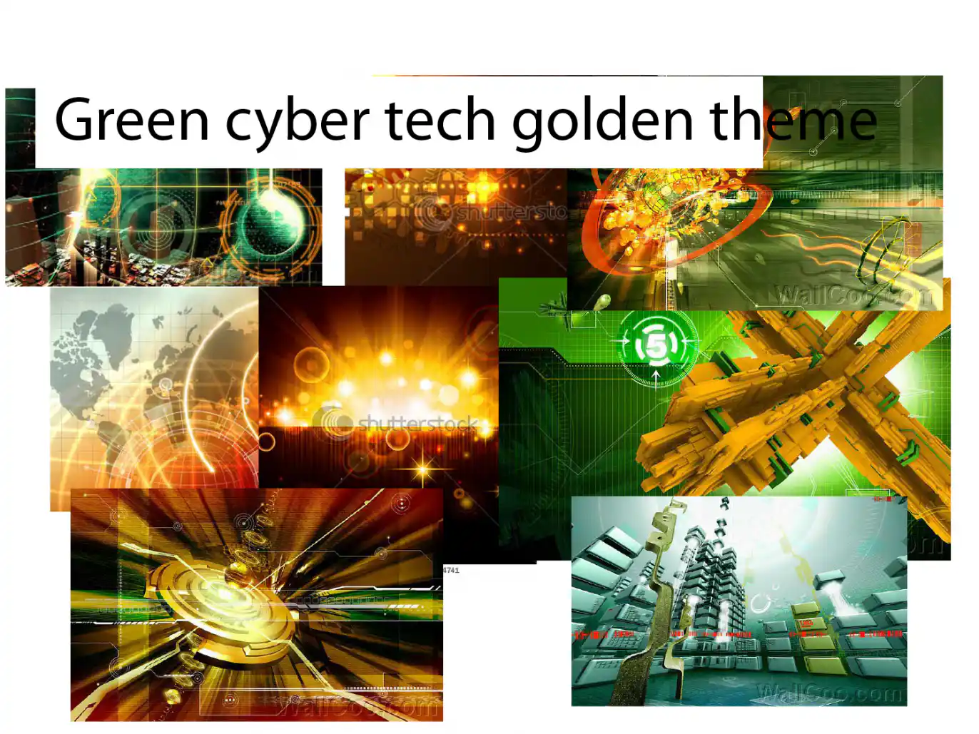 image showing green and gold cyber tech looking images