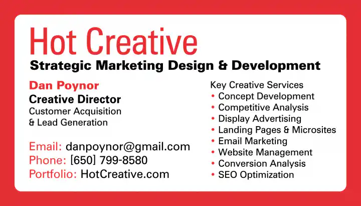 Hot Creative Business Card - Front