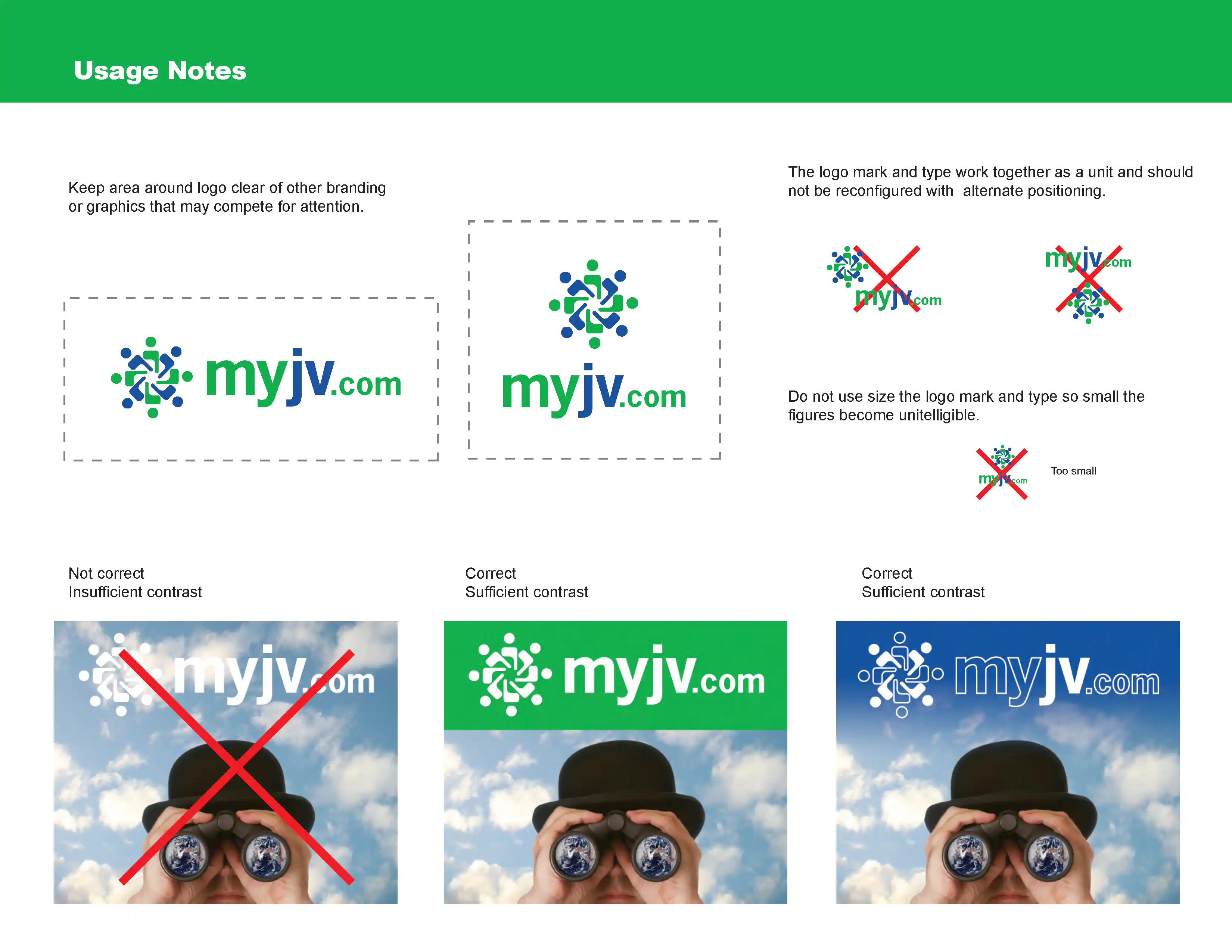 MyJV.com Branding Identity Guidelines Page 2 Logo and Color Usage Notes