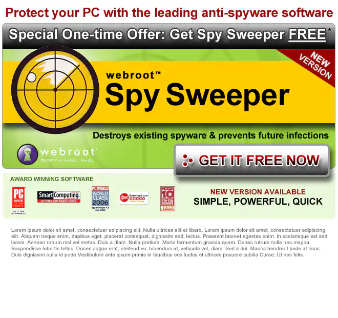 MyOfferPal Spy Sweeper New Prospect HTML Email Graphics