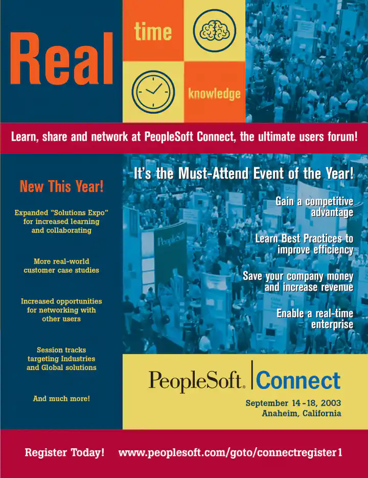 PeopleSoft Connect Conference Event Guidebook Cover 2003