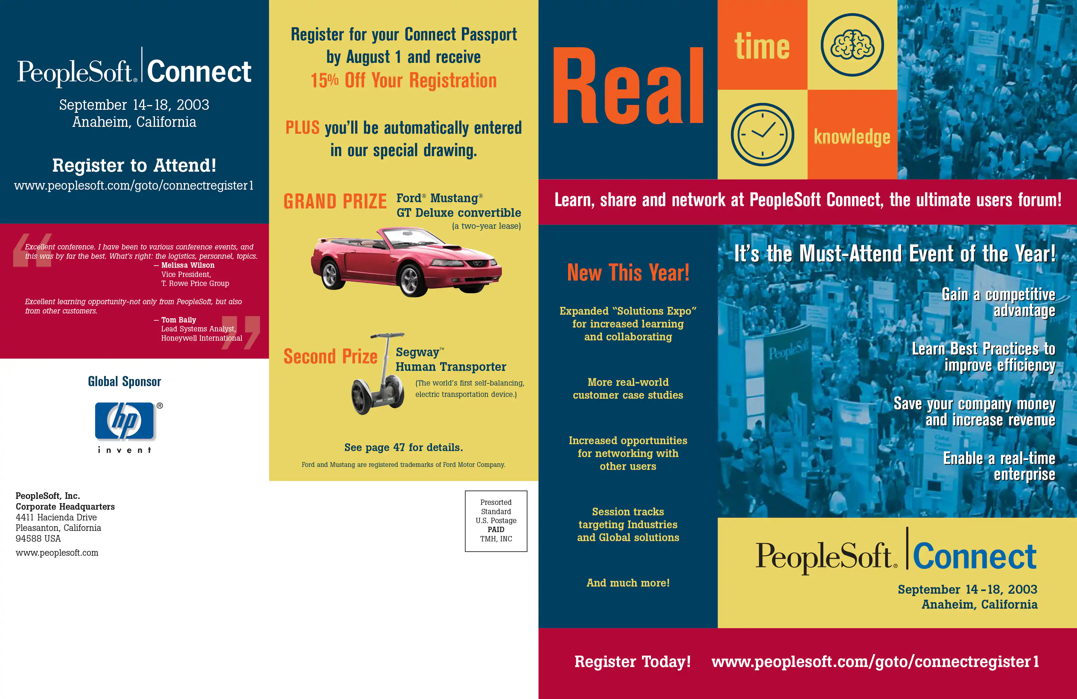 PeopleSoft Connect Conference Event Guidebook: Page Spread Design 10 Back Cover and Front Cover