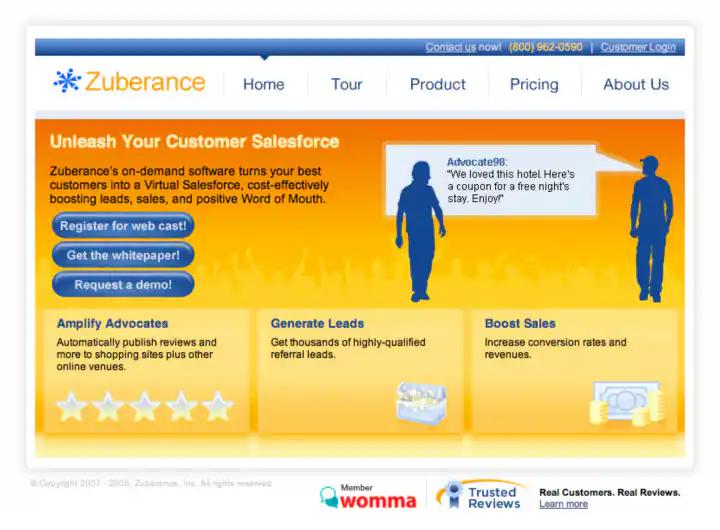 Zuberance Website Home Page Design Screenshot
