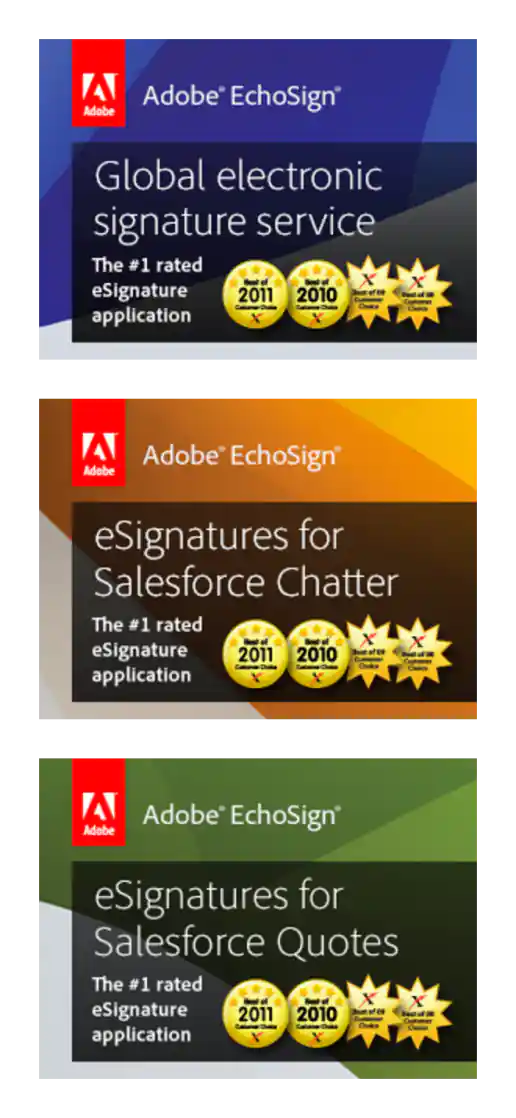 Adobe EchoSign Salesforce Website Graphics