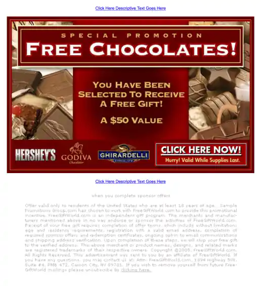 Adteractive “Special Promotion - Free Chocolates!” Campaign